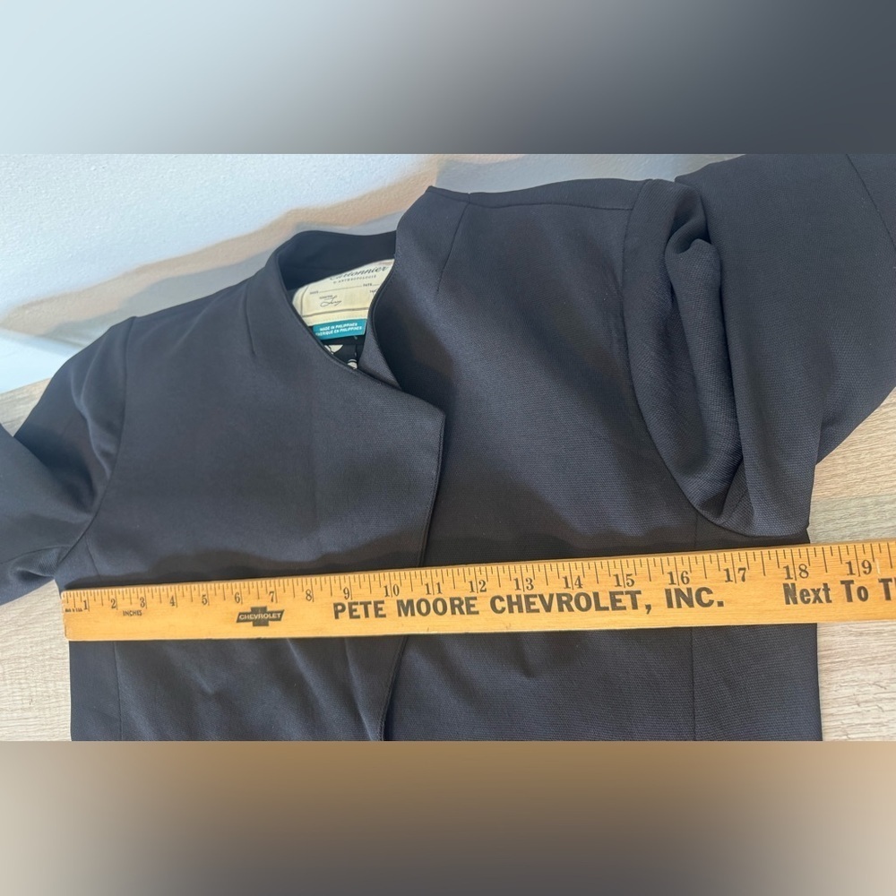 Cartonnier by Anthropologie Black Open Front Blazer Career Office Evening Size 4 - Picture 6 of 8